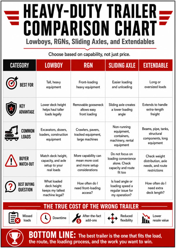 heavy duty trailers side by side comparison